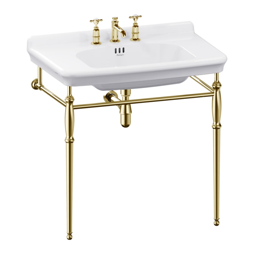 Burlington Guild 850mm Gold Wash Stand & Basin